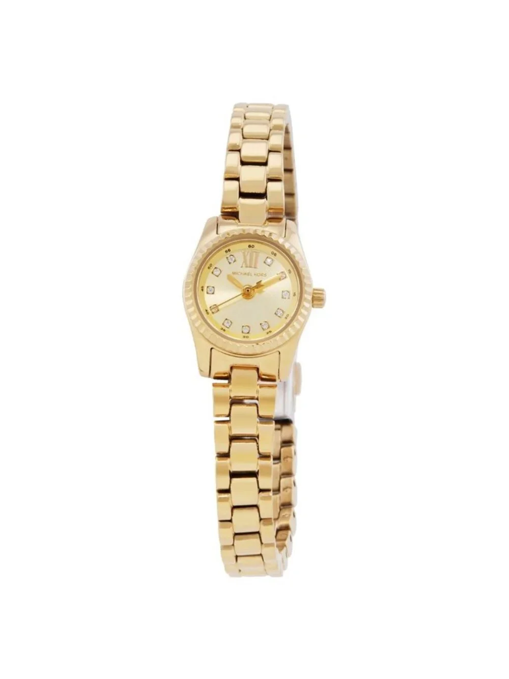 NWT Michael Kors Mini Lexington Quartz Crystal Gold Dial Ladies Watch